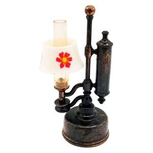 Pencil Sharpener Vintage Miniature Oil Lamp Floral Shade 3.5 Inch Office Decor